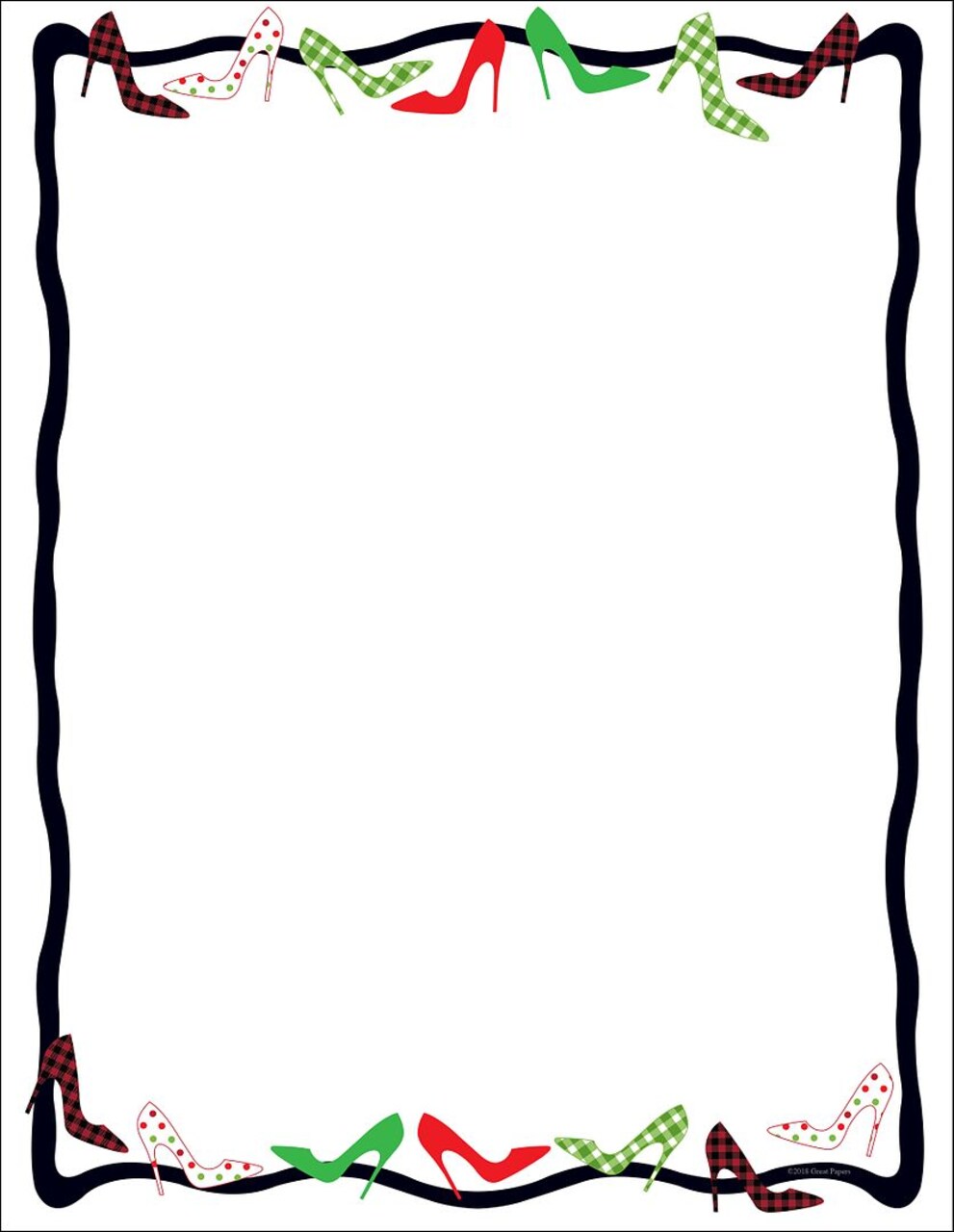 Great Papers! Dancing Heels Holiday Letterhead, Invitations and Announcements, Printer Friendly 8.5" x 11", 80 Pack